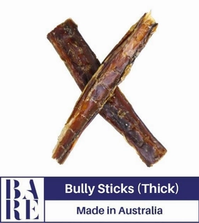 20% OFF: BARE Australian Premium Bully Sticks Dog Treats (Thick, 15cm Long Bully Sticks) dog chews,dog bones