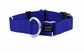 2 Hounds Design 1 Wide Solid Colored Buckle Martingale COMBO Collar - Black - dog collar,pet neck strap