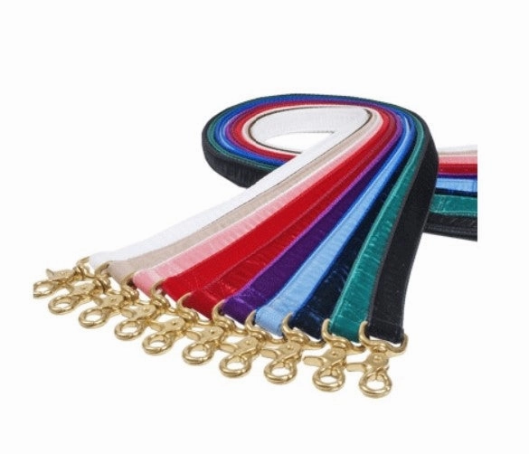 2 Hounds Design 1 Wide Swiss Velvet Leash - Black & Brass