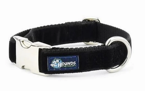 2 Hounds Design 5/8 Velvet Essential Martingale Collar - Black - dog collar,pet neck strap