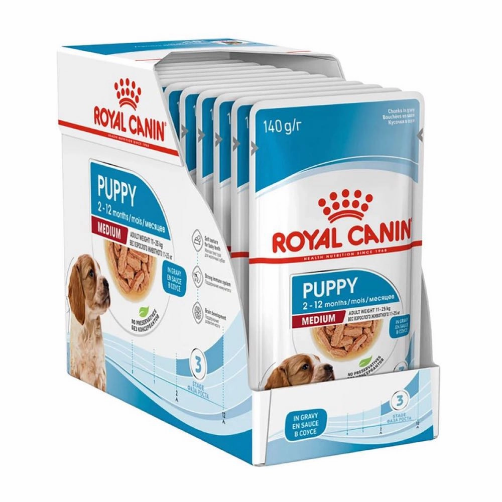 33% OFF: Royal Canin Medium Puppy Pouch Dog Food 140g x 10 freeze dried dog food,raw nutrition dog,dog freeze dried kibble