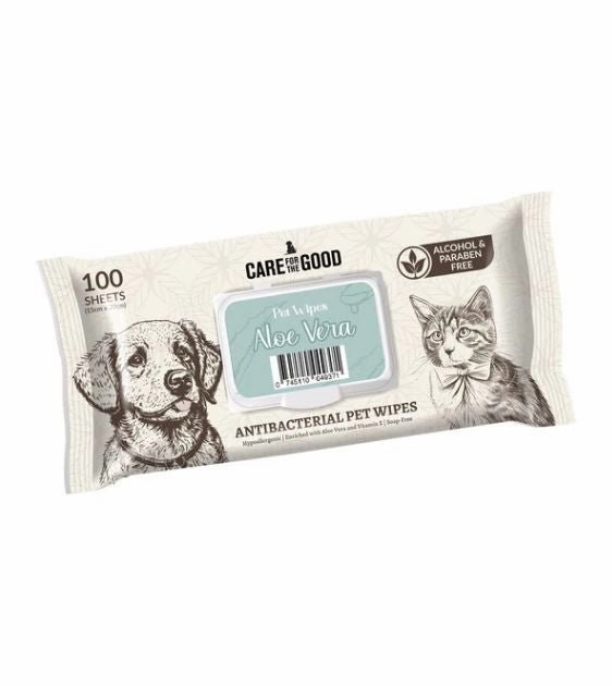 $0.80 ONLY [PWP SPECIAL]: Care For The Good Antibacterial Wipes For Dogs & Cats (Aloe Vera) odor remover,dog cleaning