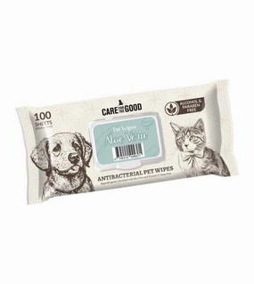 $0.80 ONLY [PWP SPECIAL]: Care For The Good Antibacterial Wipes For Dogs & Cats (Aloe Vera) odor remover,dog cleaning