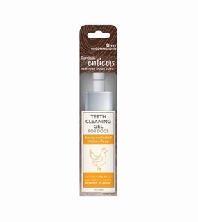 $14.40 ONLY [PWP SPECIAL]: TropiClean Enticers - No Brushing Teeth Cleaning Gel for Dogs (Honey Marinated Chicken) dog immunity,pet immune support