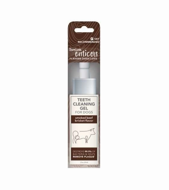 $14.40 ONLY [PWP SPECIAL]: TropiClean Enticers - No Brushing Teeth Cleaning Gel for Dogs (Smoked Beef Brisket) pet coat care,skin health