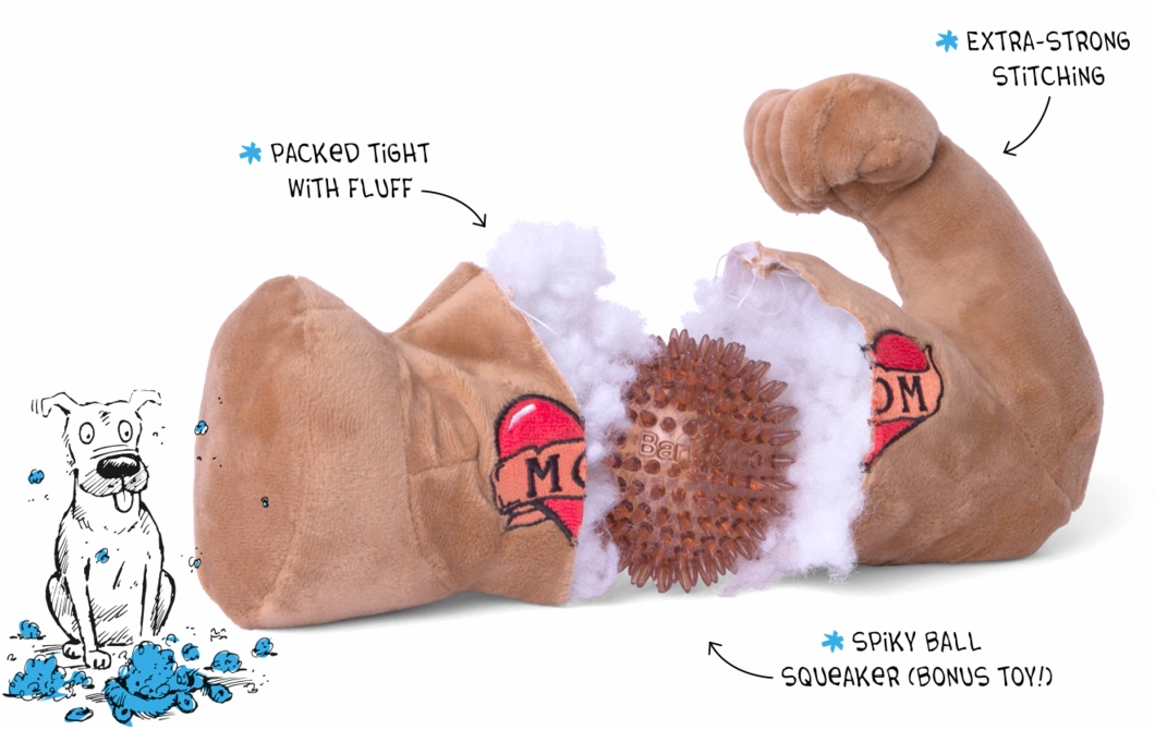 $18 ONLY: BarkShop Mr. Chewniverses Muscles Dog Plush Toy