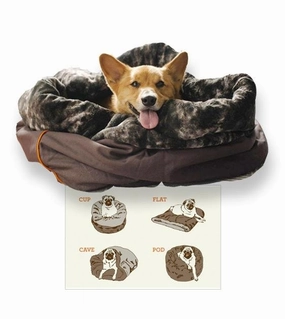 $99 ONLY: P.L.A.Y. Snuggle 4-In-1 (Cup, Cave, Pod or Flat) Truffle Brown Dog Bed dog bed,pet blanket
