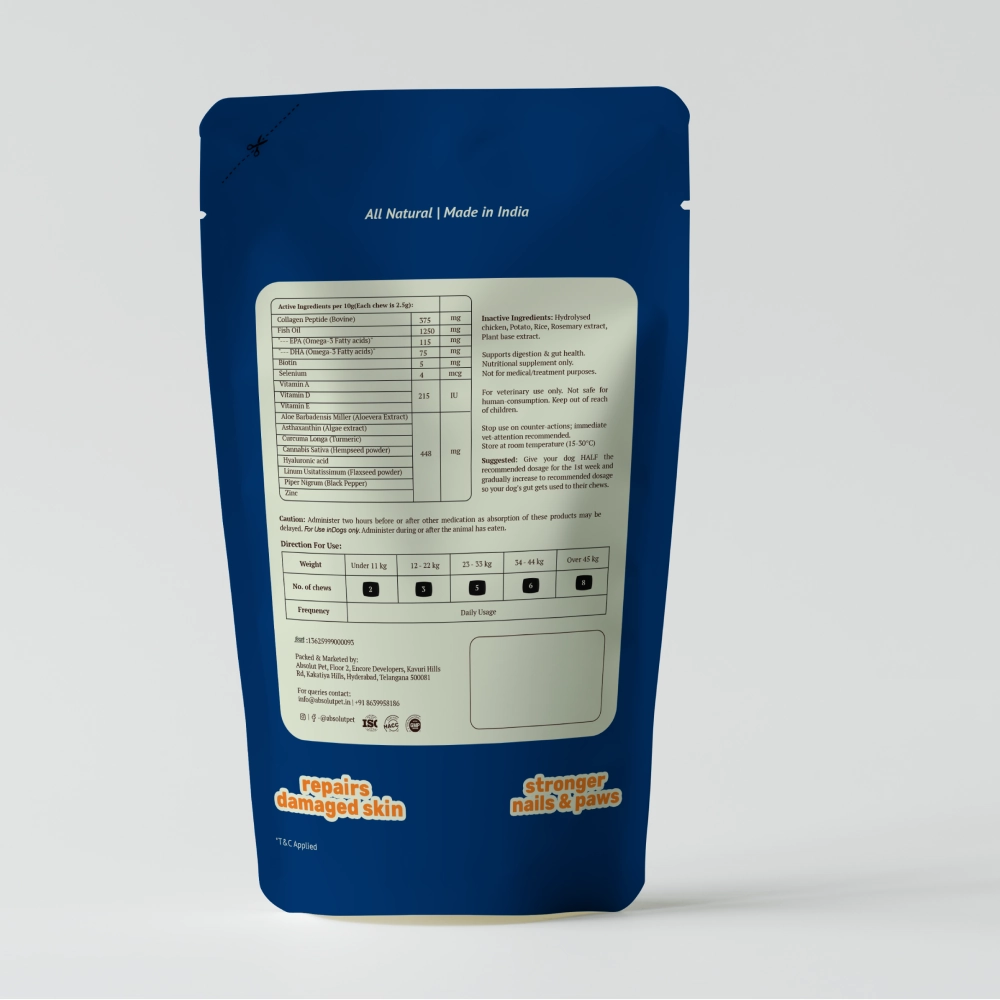 Absolut Pet Skin & Coat with Collagen and Biotin Dog Supplement