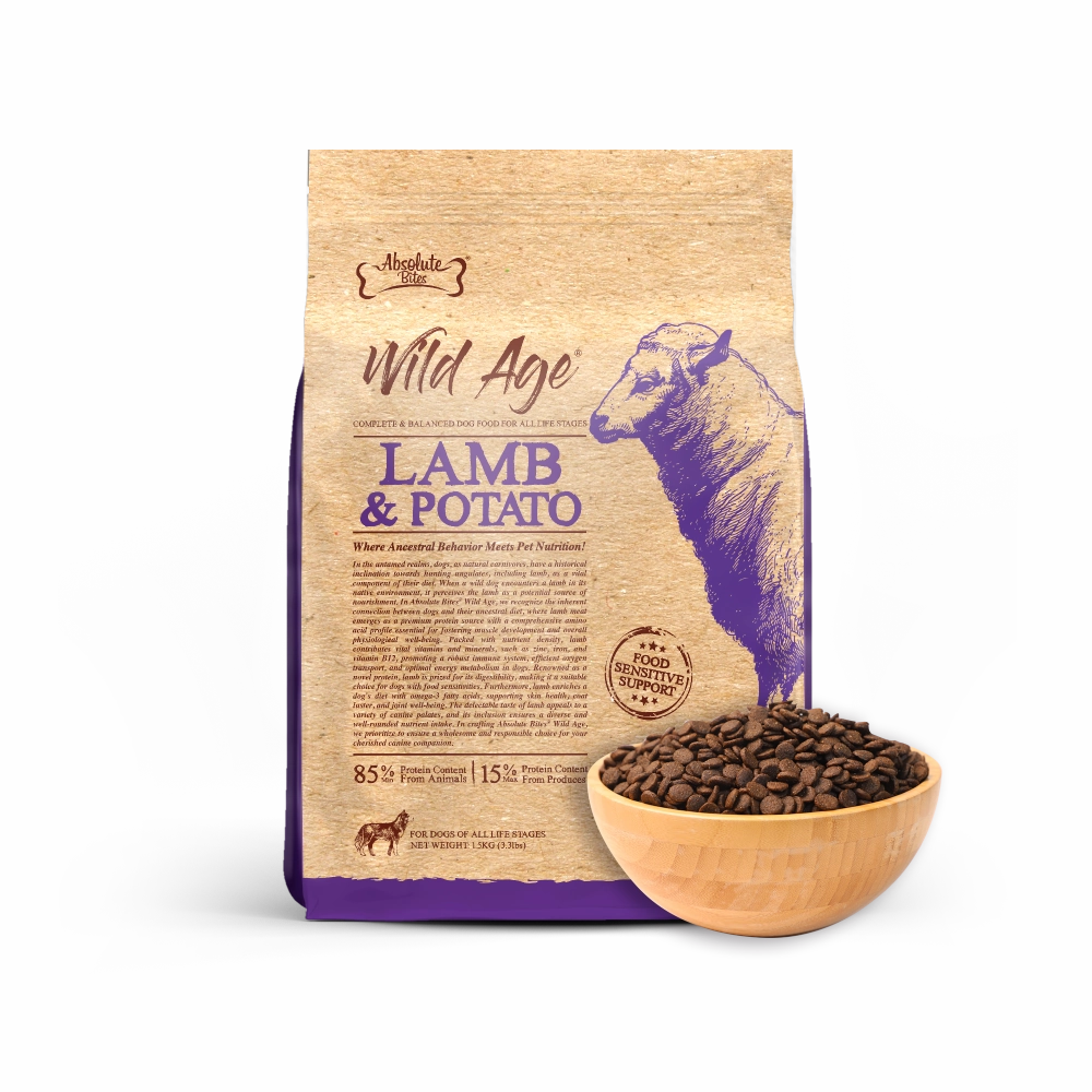 Absolute Bites Wild Age Dog Lamb & Potato Complete & Balanced For All Life Stages 3.3lbs