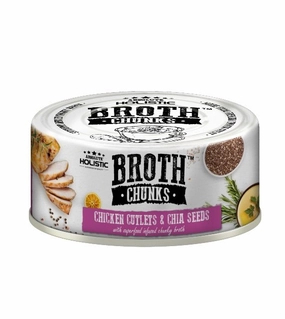 Absolute Holistic Broth Chunks (Chicken Cutlets & Chia Seeds) Wet Cat & Dog Food dog gifts,pet keepsakes