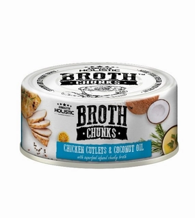 Absolute Holistic Broth Chunks (Chicken Cutlets & Coconut Oil) Wet Cat & Dog Food