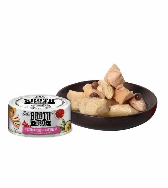 Absolute Holistic Broth Chunks (Chicken Cutlets & Cranberry) Wet Cat & Dog Food