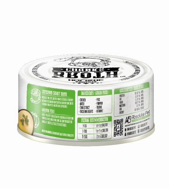 Absolute Holistic Broth Chunks (Chicken Cutlets & Garden Vegs) Wet Cat & Dog Food