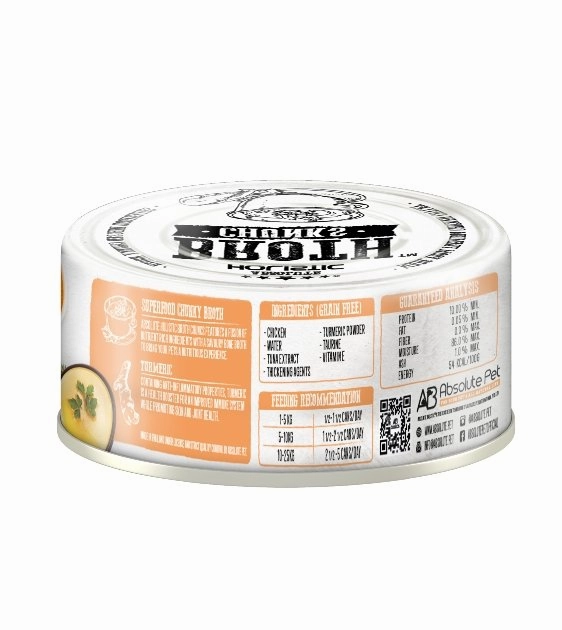 Absolute Holistic Broth Chunks (Chicken Cutlets & Turmeric) Wet Cat & Dog Food