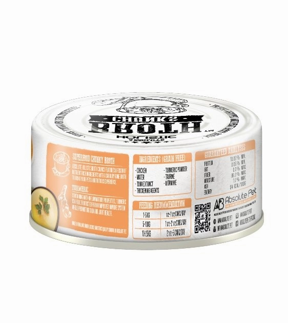 Absolute Holistic Broth Chunks (Chicken Cutlets & Turmeric) Wet Cat & Dog Food