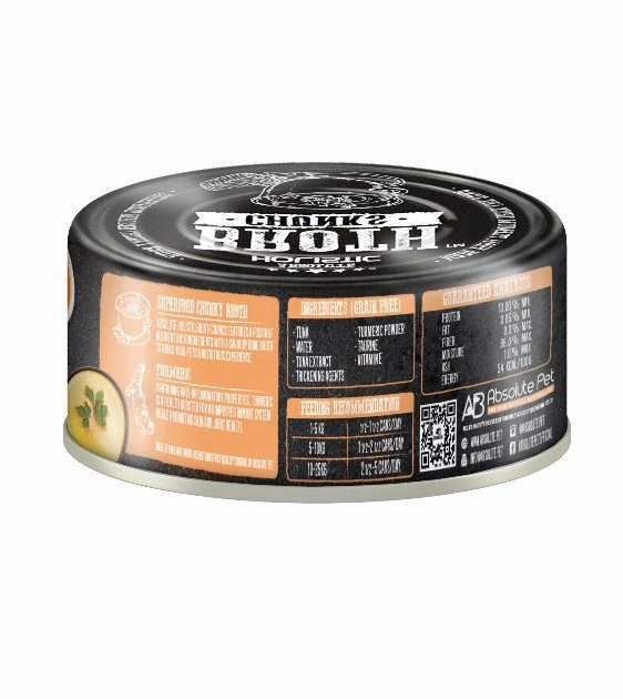 Absolute Holistic Broth Chunks (Tuna Thick Cuts & Turmeric) Wet Cat & Dog Food