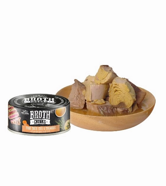 Absolute Holistic Broth Chunks (Tuna Thick Cuts & Turmeric) Wet Cat & Dog Food