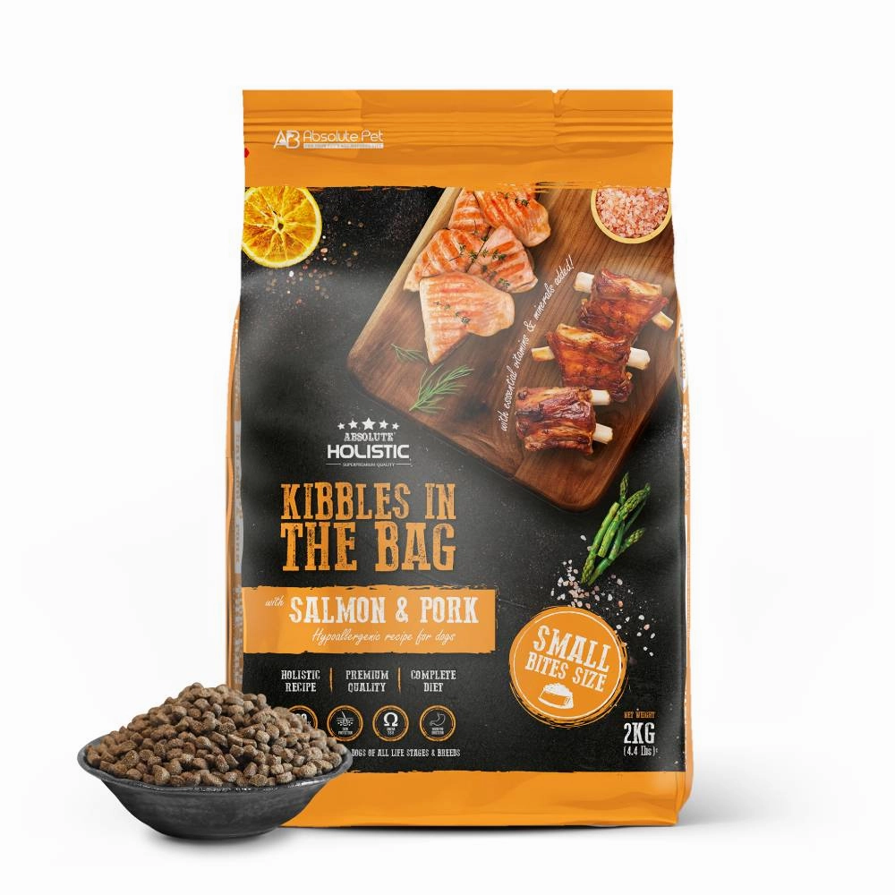 Absolute Holistic Dog Kibbles In The Bag Salmon & Pork Small Bites 2kg
