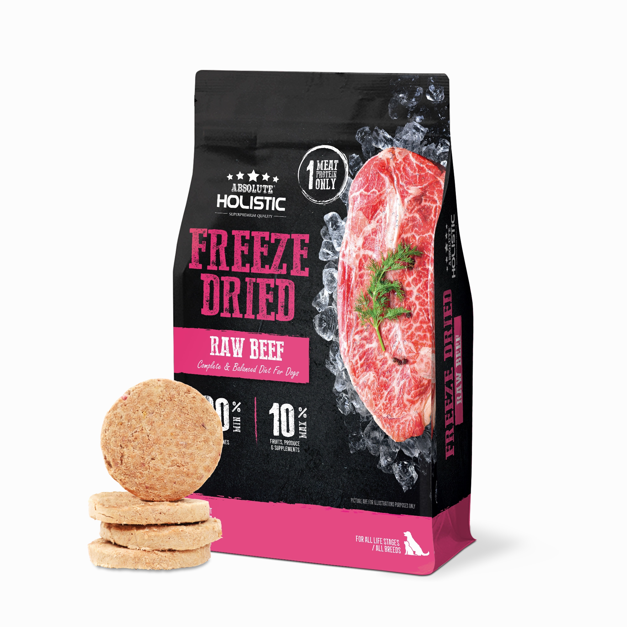 Absolute Holistic Freeze Dried Patties Dog Food (Beef)