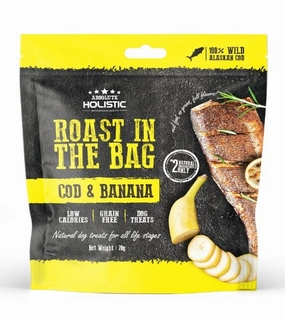 Absolute Holistic Roast In The Bag (Cod & Banana) Natural Dog Treats dog leash,walking strap
