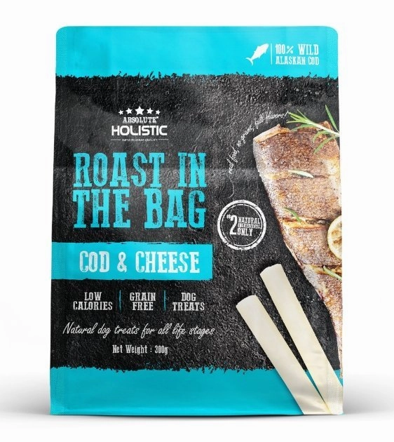 Absolute Holistic Roast In The Bag (Cod & Cheese) Natural Dog Treats