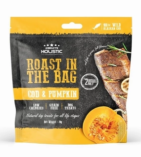 Absolute Holistic Roast In The Bag (Cod & Pumpkin) Natural Dog Treats