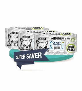 Absorb Plus Antibacterial Alcohol & Paraben Free Pet Wipes (80pcs) odor remover,dog cleaning