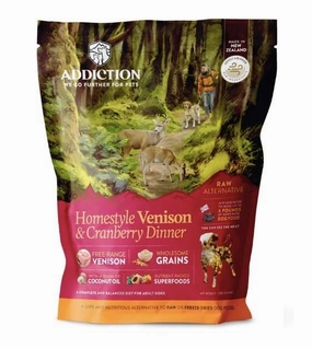 Addiction Air-Dried Dog Food (Homestyle Venison & Cranberry) air-dried dog food,dehydrated dog food