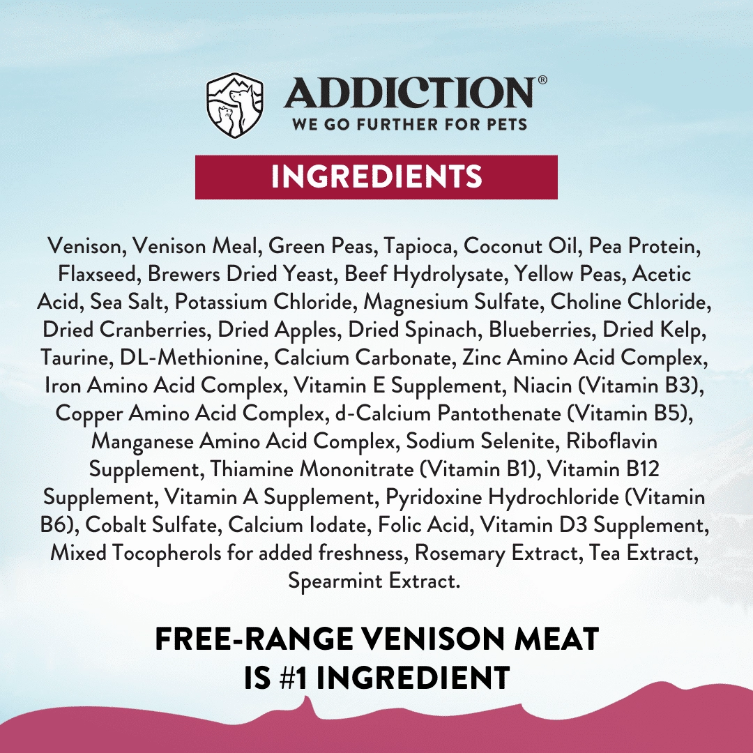 Addiction Dry Dog Food (Viva La Venison For Small Dogs)