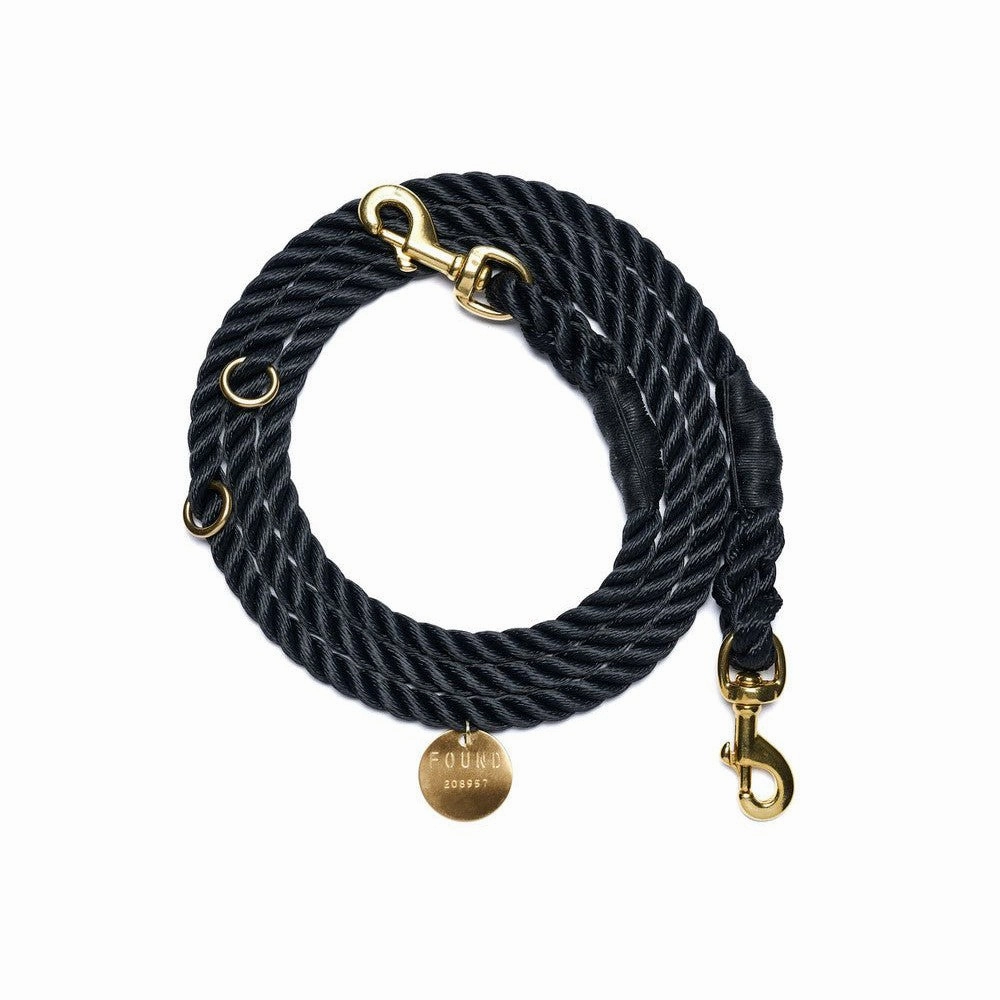 Adjustable Bolt Snaps Rope Dog Leash Black dog mixer,pet meal booster