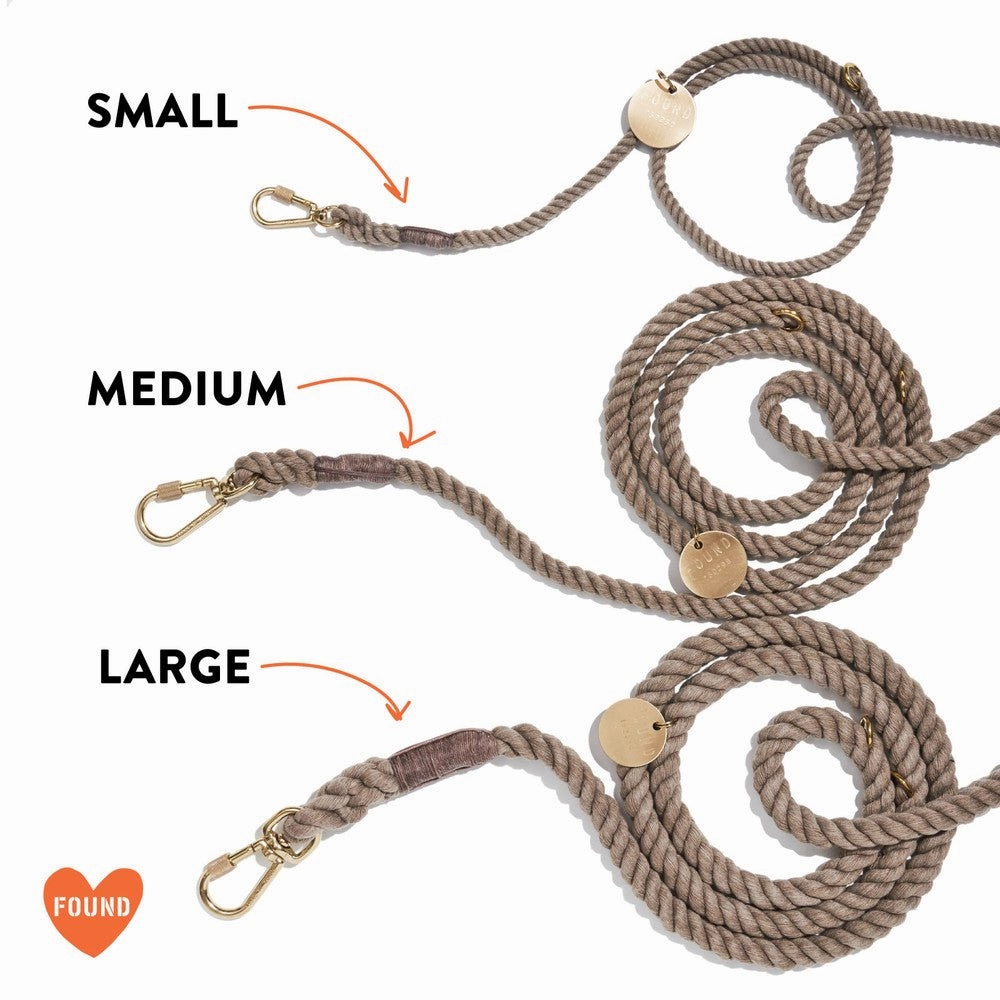 Adjustable Bolt Snaps Rope Dog Leash Black