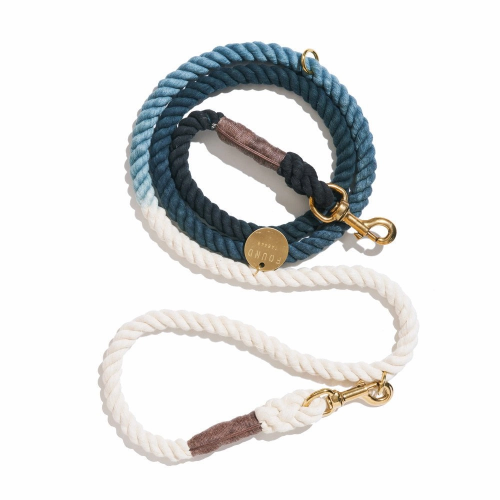 Adjustable Bolt Snaps Rope Dog Leash Marine Green Ombre dog mixer,pet meal booster
