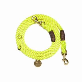 Adjustable Bolt Snaps Rope Dog Leash Neon Yellow dog mixer,pet meal booster