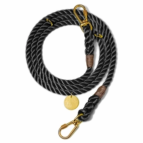 Adjustable Cotton Rope Dog Leash Black dog mixer,pet meal booster