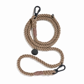 Adjustable Cotton Rope Dog Leash Matte Black/Natural dog mixer,pet meal booster