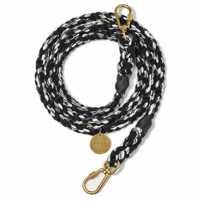 Adjustable Up-Cycled Rope Dog Leash Black/White dog mixer,pet meal booster
