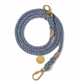 Adjustable Up-Cycled Rope Dog Leash Blue Jean dog mixer,pet meal booster