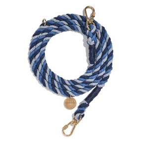 Adjustable Up-Cycled Rope Dog Leash Gray/Blue/Navy dog mixer,pet meal booster