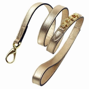 After Eight Collection Dog Leash Metallic Gold dog mobility,outdoor pet aid