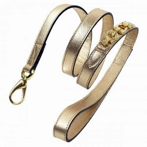 After Eight Collection Dog Leash Metallic Gold dog mobility,outdoor pet aid