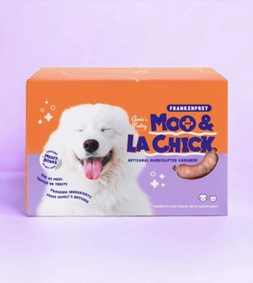 Annie's Pantry Frankenprey Sausages for Dogs & Cats (Moo & La Chick) raw dog food,fresh pet meals