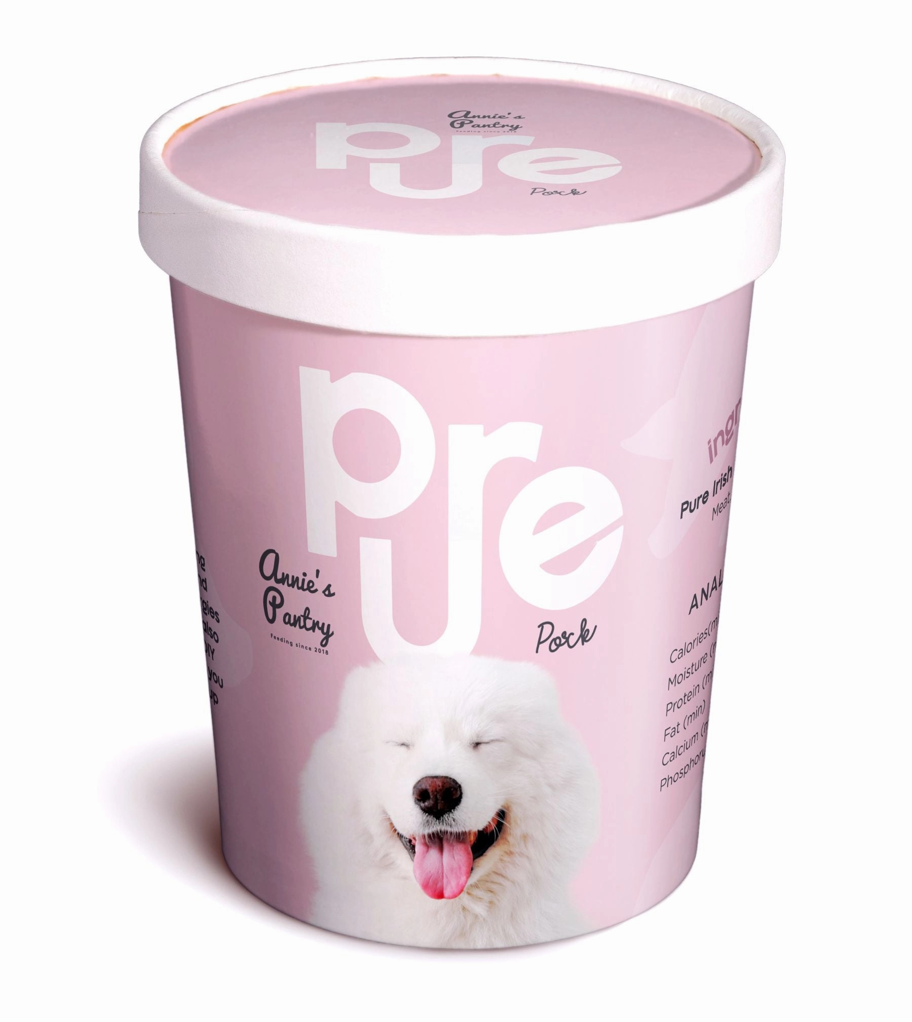 Annie's Pantry Single Protein PURE Tub (Pork) raw dog food,fresh pet meals