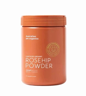 Australian pet organics (Rose Hip Powder) Certified Organic Meal Topper for Dogs dog hygiene,clean pet