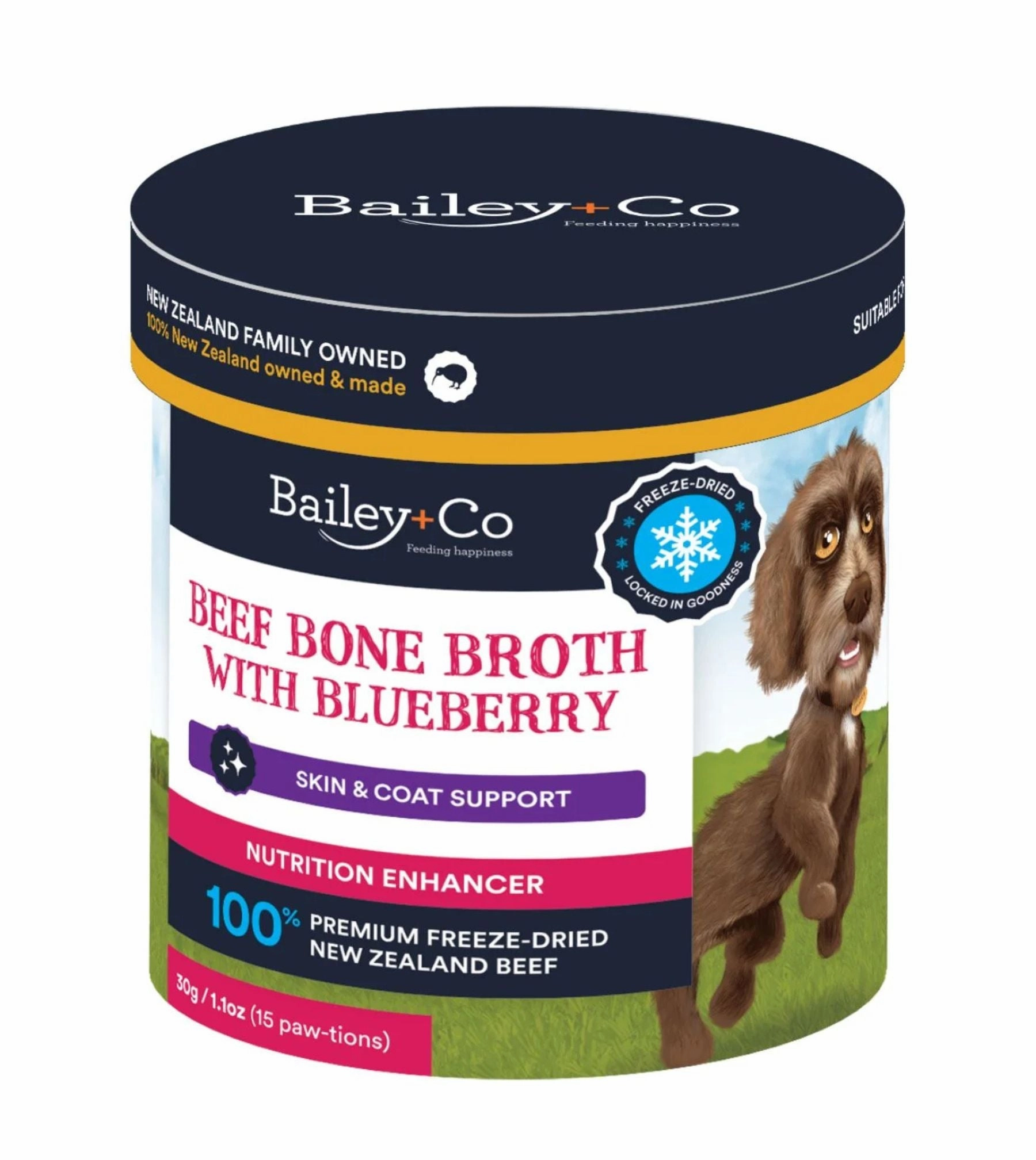 Bailey Co New Zealand Beef Bone Broth With Blueberry (Skin & Coat Support)