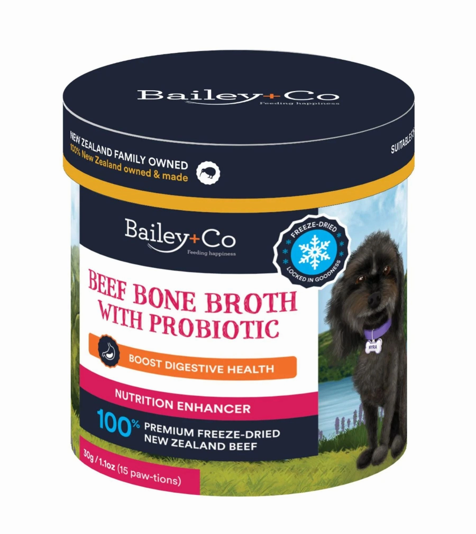 Bailey Co New Zealand Beef Bone Broth With Probiotic (Digestive Health) dog leash,walking strap