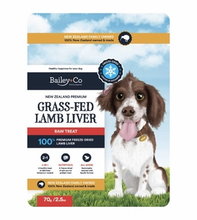 Bailey Co New Zealand Freeze Dried Raw Dog Treat (Grass-Fed Lamb Liver)