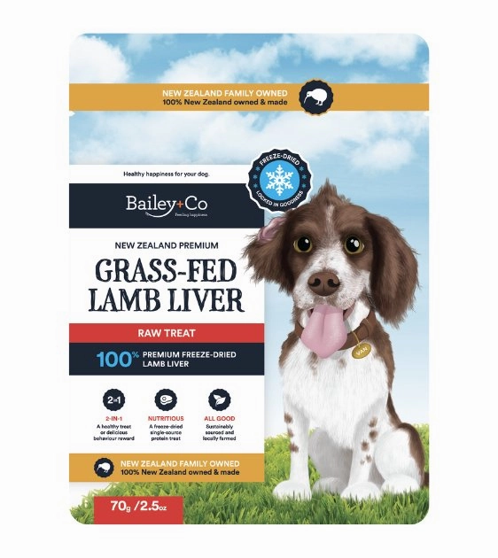Bailey Co New Zealand Freeze Dried Raw Dog Treat (Grass-Fed Lamb Liver)