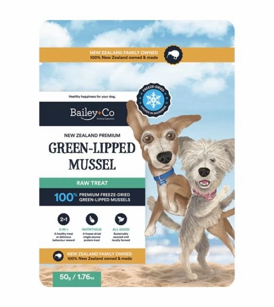 Bailey Co New Zealand Freeze Dried Raw Dog Treat (Green-Lipped Mussel) dog shampoo,bathing supplies