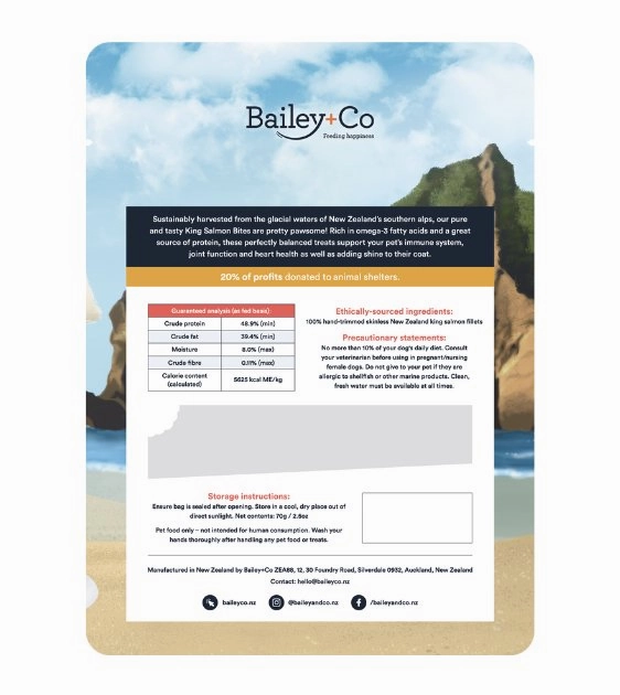Bailey Co New Zealand Freeze Dried Raw Dog Treat (King Salmon)