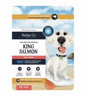 Bailey Co New Zealand Freeze Dried Raw Dog Treat (King Salmon) dog leash,walking strap